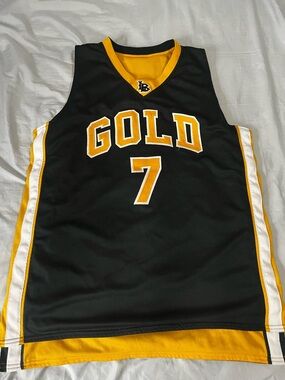 Gold 7 Men's Basketball Jersey - Black & Yellow